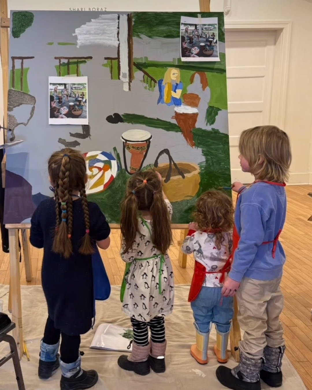 Community Mural Painting by young Newporters